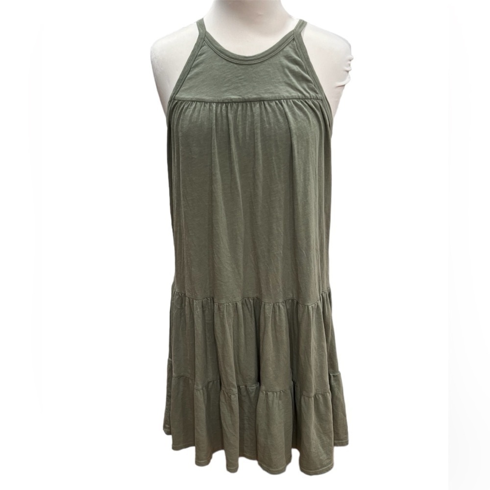 Sundry Tiered Mini Dress in Sage - Size 3 - Picture 3 of 7